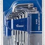 Jeu de 9 clés torx au chrome vanadium v tools (1,5-10 mm), jeu