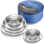 Ensemble de camping assiettes et bols wealers en acier inoxydable, petite et grande