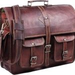Sac pour ordinateur portable classique en cuir pleine fleur pour homme, 18 pouces