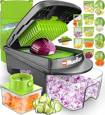 Mandoline tout-en-un mueller pro series, 12 lames, trancheuse à légumes, trancheuse, râpe, ensembles d'ustensiles de cuisine avec récipient. DIAYTAR COTE D'IVOIRE se positionne comme la référence incontournable des boutiques en ligne en Côte d'Ivoire, avec une offre impressionnante de plus de 300 000 références. Nous mettons tout en œuvre pour vous garantir une expérience de navigation fluide et sécurisée, ainsi qu'une livraison fiable et rapide de vos commandes.