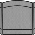 3 panneaux en fer forgé 48"(l) x 29"(h) pare-étincelles (noir)