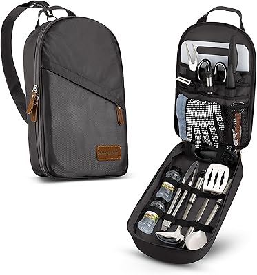Ensemble d'outils de cuisine de camping, ensemble de voyage, organisateur d'accessoires de bbq, petit équipement portable pour sac à dos, barbecue, camping, randonnée, ensemble d'outils de cuisine étanche. DIAYTAR COTE D'IVOIRE mise sur la satisfaction client en proposant des services de livraison rapides et fiables. Elle garantit également la sécurité des transactions en ligne, offrant ainsi une garantie de qualité à ses clients.