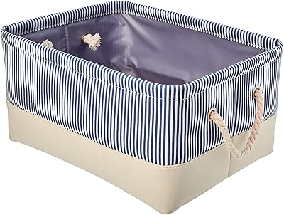 Panier de rangement en tissu amazonbasics avec poignées en corde, lot de 2