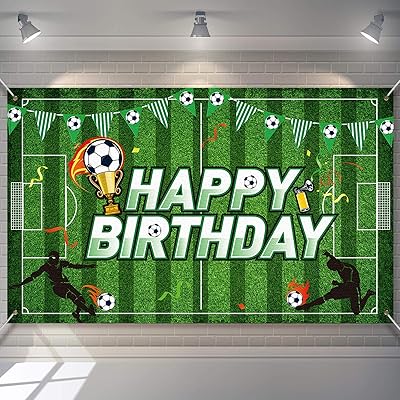 Fond de photographie de fête d'anniversaire sur le thème du football, toile