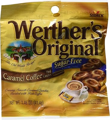 Bonbons au café au caramel dur werthers original sans sucre (paquet de 3)