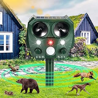 Répulsif solaire à ultrasons pour animaux, répulsif pour animaux d'extérieur avec détecteur