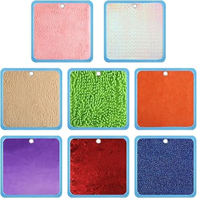 Boao lot de 8 petits tapis sensoriels avec différentes textures pour enfants