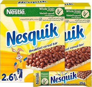 Barre de céréales au chocolat nesquik 25g (10+2 barres gratuites)