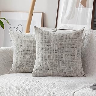 Lot de 2 taies d'oreiller de canapé à rayures en velours chenille ultra