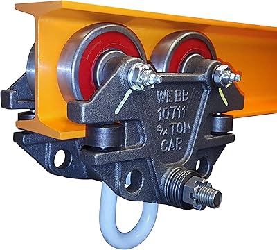 Chariot à flèche à poutre en toile avec rouleaux de guidage latéraux. capacité