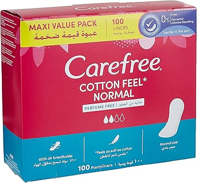 Protège-slips carefree cottonville sans parfum, 100 % respirants, taille standard, paquet de 100
