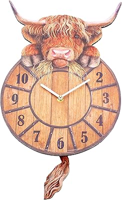 Nemesis now b3507j7 highland tickin' clock 25 cm rouge, mdf