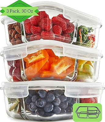 Conteneurs de préparation de repas en verre à 3 compartiments solides et sains [paquet de 5, 32 oz] - récipients à déjeuner en verre, récipients de stockage des aliments avec couvercles (32 oz, paquet de 3), couvercles transparents). La boutique en ligne DIAYTAR COTE D'IVOIRE est la référence pour les achats en ligne en Côte d'Ivoire. Avec une gamme de produits incroyablement large, elle satisfait les besoins de tous les clients. Elle propose des produits de qualité à des prix compétitifs.