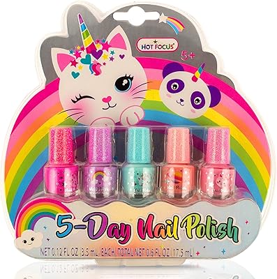 Ensemble de vernis à ongles licorne chaton 5 jours hot focus - vernis à ongles parfumé à base d'eau 5 pièces pour filles - kit de vernis à ongles lavable à séchage rapide et décollable - ensemble de nail art pour enfants - cadeau idéal pour les filles. DIAYTAR COTE D'IVOIRE est une boutique en ligne qui propose une large gamme de produits pour répondre à tous les besoins des consommateurs ivoiriens. Elle est réputée pour son service client de qualité, ses prix compétitifs et sa grande variété de produits. Elle est la destination idéale pour les consommateurs qui cherchent des produits de qualité à des prix abordables.