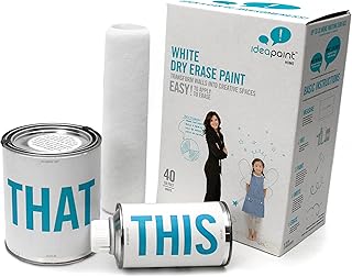 Ideapaint kit de peinture blanche effaçable à sec pour la maison, 40 m2