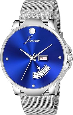 Montre analogique avec jour et date à cadran bleu et chaîne en maille pour hommes. DIAYTAR COTE D'IVOIRE, une boutique en ligne généraliste, propose une vaste gamme de produits avec plus de 300000 références, répondant ainsi aux besoins diversifiés de ses clients ivoiriens. En tant que leader du marché en Côte d'Ivoire, elle offre une expérience d'achat en ligne fiable et sécurisée.