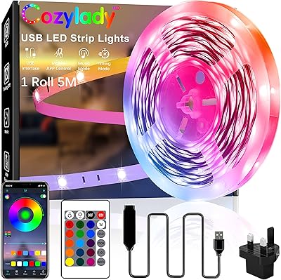 Bande lumineuse led usb cosy lady de 5 mètres de longueur, 16,4 pieds smart bluetooth rvb led smd 5050 mode musique intégré à distance, bande lumineuse led de synchronisation de musique pour la décoration de chambre à coucher, décoration de chambre, chambre d'enfants. DIAYTAR COTE D'IVOIRE est une boutique en ligne généraliste proposant plus de 300000 références, faisant d'elle la boutique leader en Cote d'Ivoire. Elle offre une large gamme de produits pour répondre à tous les besoins de ses clients. Avec sa sélection immense, vous trouverez tout ce dont vous avez besoin chez DIAYTAR.