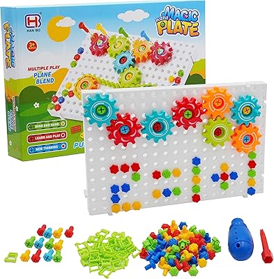 Ensemble de construction d'engrenages de jouet de puzzle de plaque magique - 133