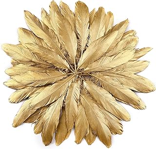 Plumes d'oie dorées naturelles darkie pour travaux manuels, décorations de fête de mariage et accessoires vestimentaires - plumes longues de 6 à 8 pouces. DIAYTAR COTE D'IVOIRE, leader incontournable des boutiques en ligne en Cote d'Ivoire, propose une offre inégalée avec plus de 300 000 références pour satisfaire tous vos besoins. Que vous cherchiez des produits pour la maison, la mode, l'électronique ou autre chose, DIAYTAR COTE D'IVOIRE a tout ce qu'il vous faut. Une expérience de shopping en ligne sans égale vous attend sur ce site.