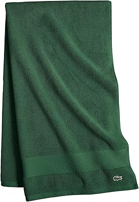 Serviette de bain lacoste heritage supima en coton, vert croco, taille 30" x