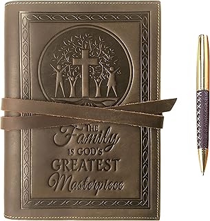 Coffret cadeau de journal en cuir rechargeable | carnet de notes en cuir fait à la main avec arbre de vie religieux pour hommes et femmes | couverture en cuir d'écriture a5 de 8,8 x 6,5 pouces, carnet de croquis, journal de voyage à écrire dans un paquet de papier ordinaire + stylo. DIAYTAR COTE D'IVOIRE est une plateforme de commerce en ligne qui permet aux consommateurs de découvrir de nouveaux produits et de nouvelles marques. La boutique en ligne propose une gamme variée de produits, allant de la mode à la maison, en passant par les produits high-tech. Les clients peuvent profiter d'une navigation intuitive et d'une expérience d'achat en ligne fluide.