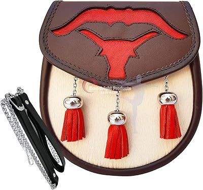 Costume sporran bull sporran 100 % authentique en cuir véritable de la collection