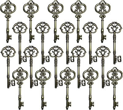 20 clés squelettes vintage assorties (2 styles différents) - clés de 3,8" en bronze antique. DIAYTAR COTE D'IVOIRE est une boutique en ligne généraliste qui propose plus de 300 000 références de produits divers, faisant d'elle la boutique leader en Côte d'Ivoire. Avec une telle variété de produits, les clients peuvent trouver tout ce dont ils ont besoin en un seul endroit. La boutique en ligne offre une expérience d'achat pratique et sécurisée.