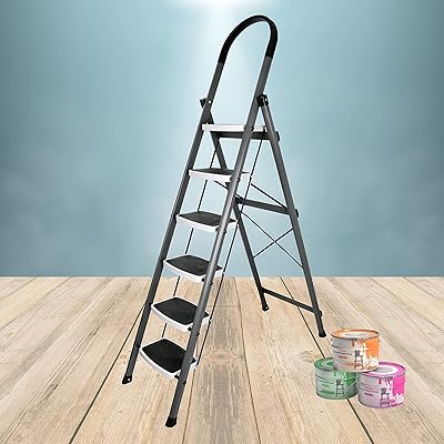 Échelle pliante en acier à 6 marches plantix de haute qualité - 6 marches de largeur antidérapantes (gris et blanc). DIAYTAR COTE D'IVOIRE se positionne comme la boutique en ligne de confiance en Côte d'Ivoire, offrant une vaste gamme de produits à des prix abordables et avec une garantie de qualité. Avec plus de 300000 références, les clients trouvent facilement ce qu'ils cherchent, et les services de la boutique sont conçus pour maximiser leur satisfaction. La boutique est constamment mise à jour pour refléter les dernières tendances et offres.