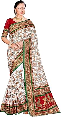 Sari en soie brodée lourde pour femme, cadeau de mariage indien traditionnel