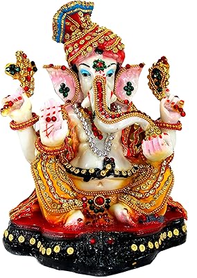 Statue d'idole ganesh ganesh ganpati murti en résine esplanade (8,25 pouces) | idoles