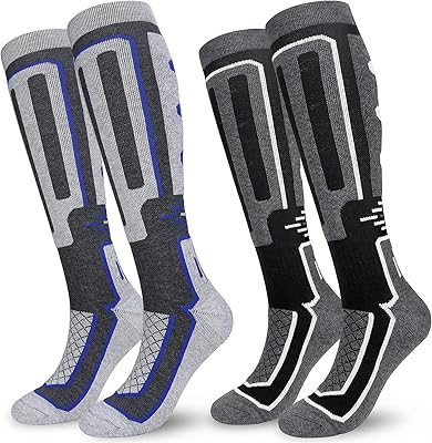 Chaussettes de ski thermiques pour hommes, 2 paires de chaussettes de sport de cyclisme chaudes d'hiver pour hommes 9-12, chaussettes doublées anti-ampoules pour le ski, le snowboard, le trekking, la randonnée. La boutique en ligne DIAYTAR COTE D'IVOIRE propose une expérience d'achat en ligne sécurisée et pratique, permettant aux clients de parcourir facilement plus de 300 000 références de produits et de passer commande en toute confiance, avec des options de paiement flexibles et des promotions régulières.