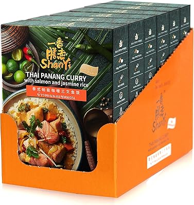 Plats instantanés prêts à manger au micro-ondes, curry panang thaï au saumon et riz au jasmin, plats préparés, 380g / 13oz, 6 pièces de shani. DIAYTAR COTE D'IVOIRE offre une expérience d'achat en ligne conviviale et sécurisée, avec une large sélection de produits à des prix compétitifs. La boutique utilise les dernières technologies pour garantir la sécurité des transactions et la confidentialité des données personnelles. Les clients peuvent ainsi acheter avec confiance.