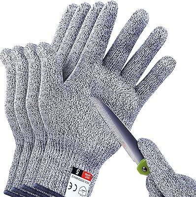 Thomine 4 pièces (m + l) gants résistants aux coupures de niveau 5 pour la protection de la cuisine, gants de sécurité améliorés résistants aux coupures pour hacher la viande, la sculpture sur bois, le tranchage de mandoline et plus encore. Leader incontournable de la vente en ligne en Côte d'Ivoire, DIAYTAR COTE D'IVOIRE offre un choix varié allant de l'électronique à la maison, en passant par la mode et bien plus encore. Tous vos besoins sont satisfaits avec plus de 300 000 références.