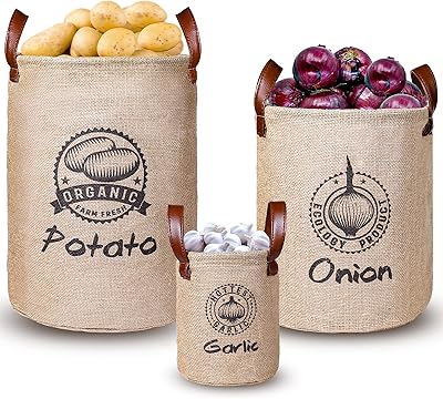 Paniers de rangement pour pommes de terre et oignons kameham, paquet de 3