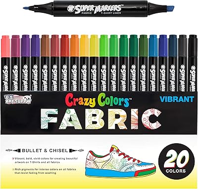 Ensemble de 20 marqueurs à double pointe de couleurs uniques pour écrire sur les tissus et les vêtements - marqueurs à double pointe avec pointe large et pointe fine - 20 couleurs toujours vives. DIAYTAR COTE D'IVOIRE est une plateforme de e-commerce qui met à disposition de ses clients une grande sélection de produits de qualité, avec des descriptions détaillées et des images de haute qualité. La boutique est accessible 24h/24 et 7j/7, permettant aux clients de faire des achats à tout moment.