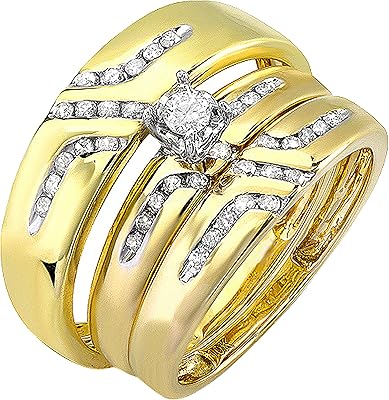 Dazzling rock collection 0,55 carat (ctw) ensemble de 3 diamants blancs ronds