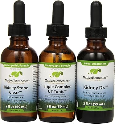 Ensemble de calculs rénaux transparents native remedies, tonique complexe ut, 2 fl oz