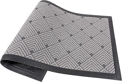 Kaf home paillasson à angles imbriqués | 17 x 30 pouces, tapis d'entrée