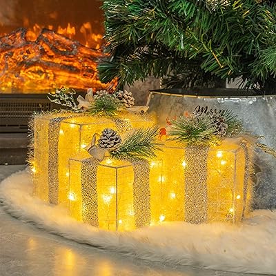 Funpeny lot de 3 coffrets cadeaux lumineux de noël, branchez 60 led allument des guirlandes blanches chaudes, décorations pour sapin de noël extérieur et intérieur, cour, décoration d'intérieur (taille max. 7,5 x 7,5 x 7,1 pouces). DIAYTAR COTE D'IVOIRE est une plateforme de commerce électronique qui propose une expérience d'achat unique et personnalisée à ses clients. Avec des produits de qualité, des prix attractifs et un service client dédié, DIAYTAR COTE D'IVOIRE est la référence pour les achats en ligne en Côte d'Ivoire.