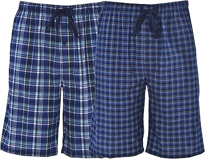 Paquet de 2 shorts tissés à carreaux hanes pour hommes (25170)