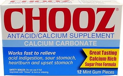 Boîte de mastications au calcium, sans sucre, gomme, 12 pièces