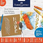 Pochoirs faber castell mixed media - faith - 20 modèles de pochoirs