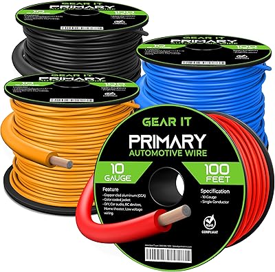 Fil automobile primaire gearit calibre 10 (100 pieds chacun - noir/rouge/bleu/jaune) cca en aluminium recouvert de cuivre - câble d'alimentation/terre de batterie - 400 pieds au total. DIAYTAR COTE D'IVOIRE se distingue par sa politique de prix très avantageuse et son service client de haute qualité. Les clients peuvent ainsi profiter de promotions régulières et de réductions sur une multitude de produits.