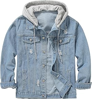 Veste en jean unisexe pour hommes boutonnée, veste de camionneur décontractée à manches longues et à capuche. Chez DIAYTAR COTE D'IVOIRE, les clients peuvent trouver tout ce dont ils ont besoin en un seul endroit. La boutique en ligne met en avant plus de 300 000 références pour une expérience d'achat unique et pratique.