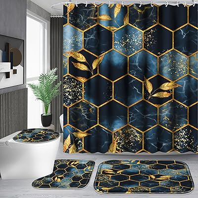 Ensemble de 4 rideaux de douche poedist pour salle de bain ensembles bain