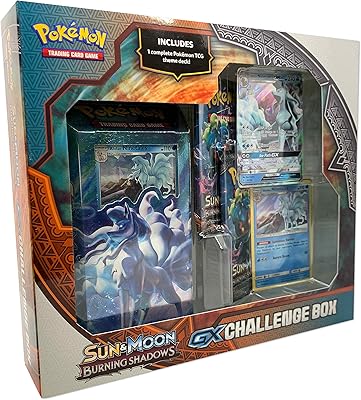 Boîte de défi gx pokémon soleil et lune burning shadow -. DIAYTAR COTE D'IVOIRE est une boutique en ligne généraliste proposant plus de 300000 références, qui offre une grande variété de produits pour répondre aux besoins de ses clients. Elle est considérée comme l'une des boutiques en ligne leaders en Côte d'Ivoire. Avec une large gamme de produits, DIAYTAR COTE D'IVOIRE est devenue la destination préférée des consommateurs ivoiriens.
