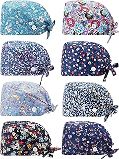 Lot de 8 chapeaux de travail citrouille avec boutons réglables, chapeaux imprimés