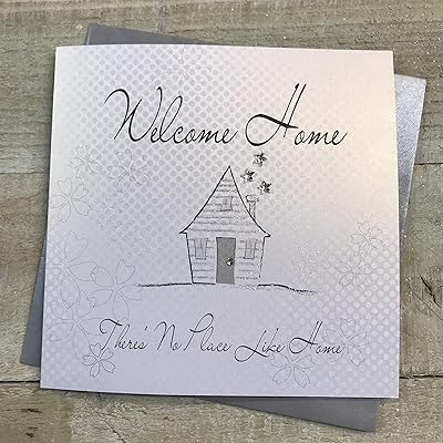Cartes de bienvenue en coton blanc, carte de maison faite à la main