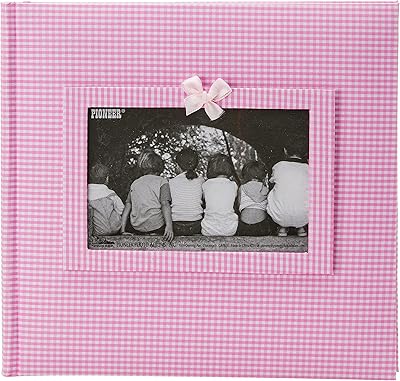 Album photo pioneer en coton à 200 pochettes avec cadre en tissu