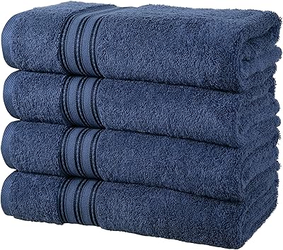 Ensemble de serviettes de bain arena luxury 100 % coton peigné, très absorbantes, douces, de qualité hôtelière, pour le bain et le spa (bleu marine), lot de 4, 600 g/m2, taille 70 x 140 cm. DIAYTAR COTE D'IVOIRE est une boutique en ligne généraliste qui offre une expérience d'achat unique avec plus de 300 000 produits disponibles. Elle est devenue la référence pour les consommateurs ivoiriens qui cherchent des produits de qualité à des prix compétitifs. Sa plateforme conviviale facilite la navigation et la recherche de produits.